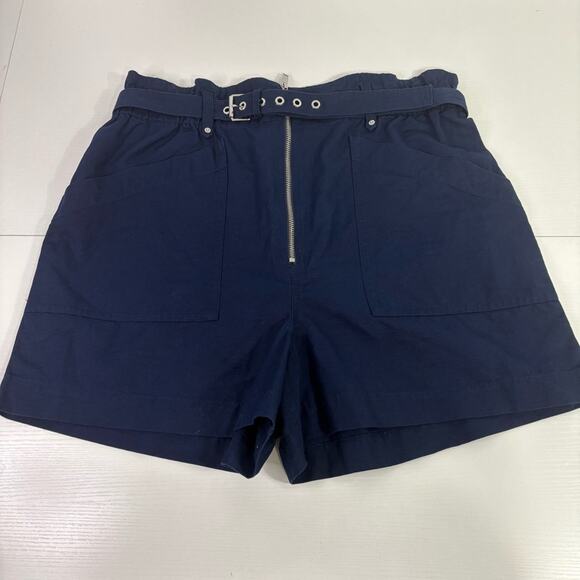 NWT Banana Republic Navy Blue Shorts with Silver Accents and Belt Size 16 FF0604 - Picture 2 of 8